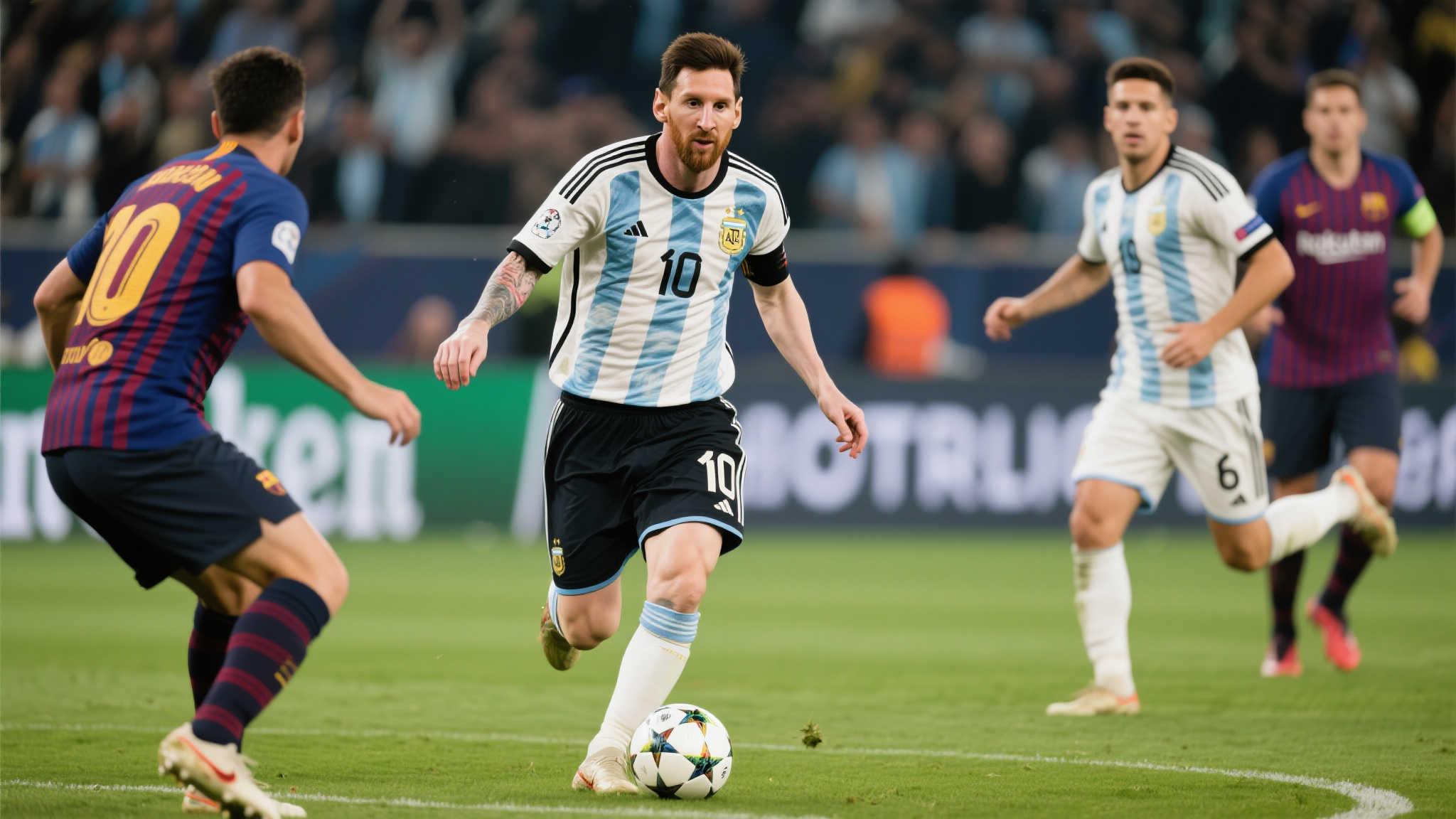 相比而言，总所周知鼎盛黄金阶段总属梅西领衔巫术般控